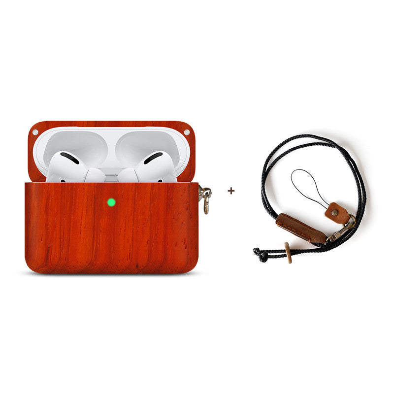 Solid Wood Apple Bluetooth Wireless Earphones Log Shell