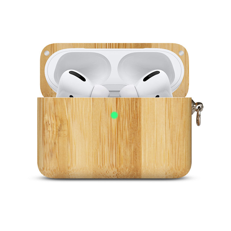 Solid Wood Apple Bluetooth Wireless Earphones Log Shell