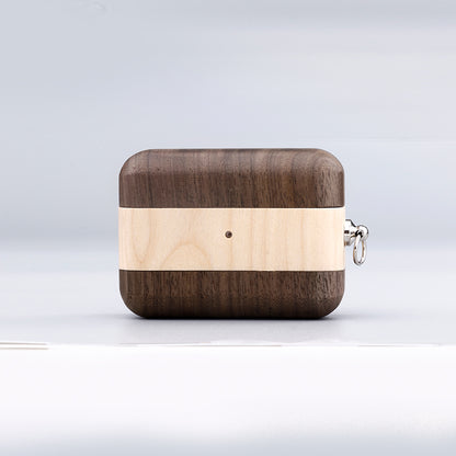 Solid Wood Apple Bluetooth Wireless Earphones Log Shell