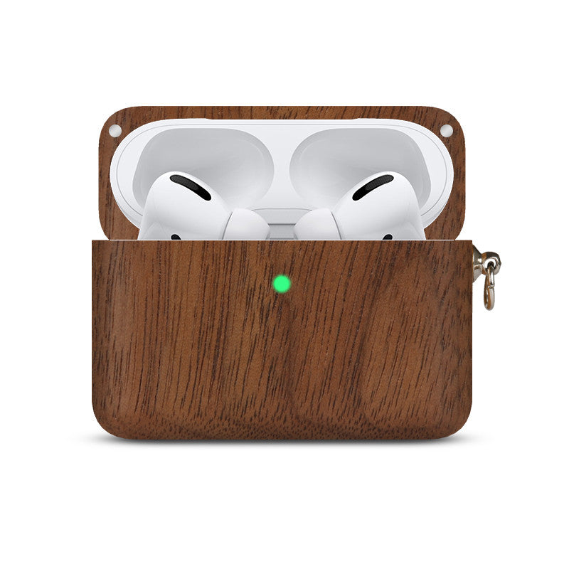 Solid Wood Apple Bluetooth Wireless Earphones Log Shell