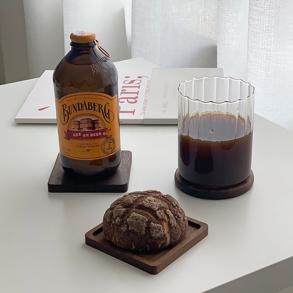 Japanese Walnut Unpainted And Wax-Free Wooden Coaster Insulated Dessert Nut Plate