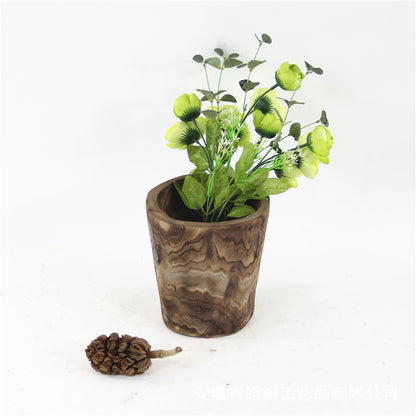 Handmade Wooden Flower Pot Flower Bucket Vase Decoration