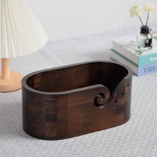 Retro Solid Wood Oval Storage Device