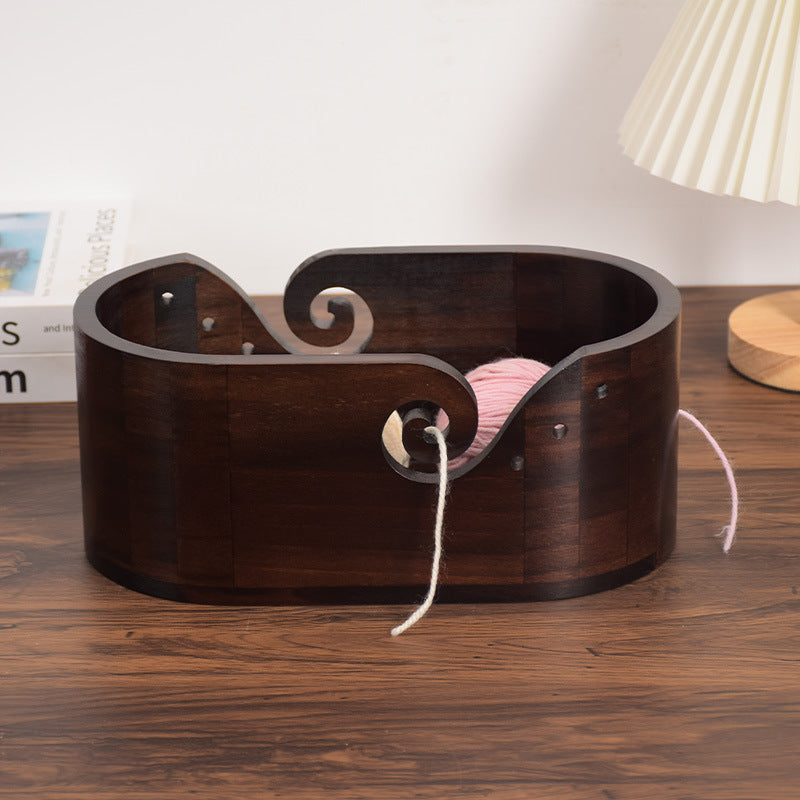 Retro Solid Wood Oval Storage Device