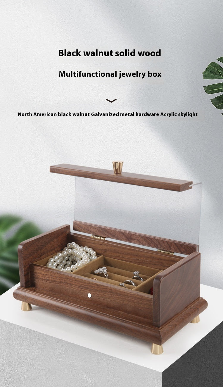 Japanese Black Walnut Solid Wood Jewelry Storage Box