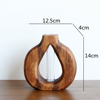 Creative Living Room Solid Wood Vase Countertop Ornaments