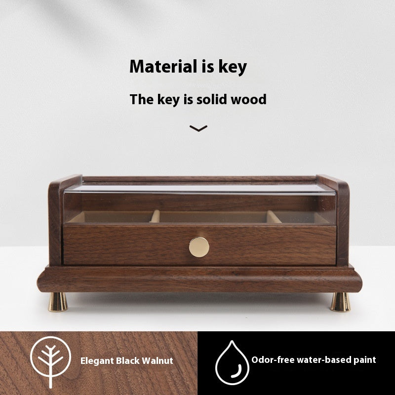 Japanese Black Walnut Solid Wood Jewelry Storage Box