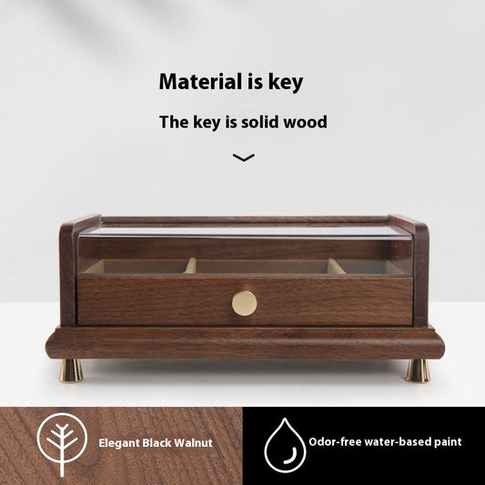 Japanese Black Walnut Solid Wood Jewelry Storage Box